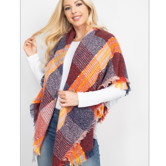 Plaid Blanket Scarf - Picture 2 of 8